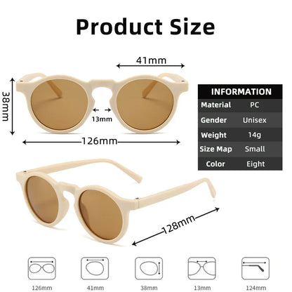 New Children Vintage Frosted Round Outdoor Sun Protection Sunglasses