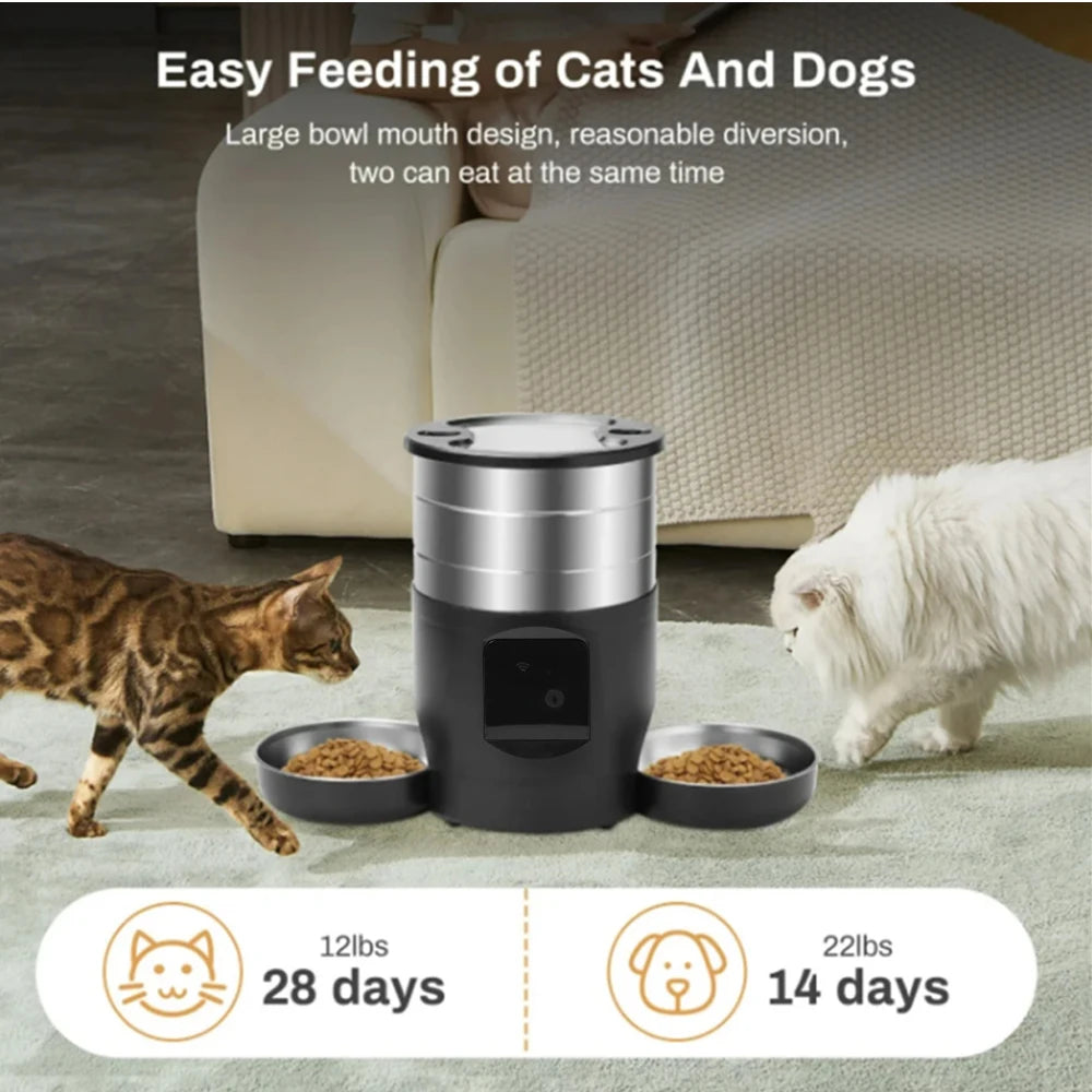 Pawzzle Duo | Smart WiFi Pet Feeder with Dual Bowls (4.5L)