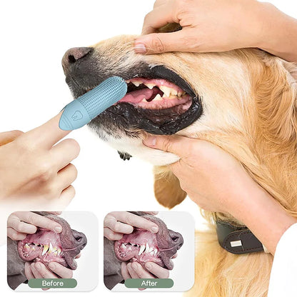 Dog Toothbrush, 360° Cleaning Finger Toothbrush for Dogs