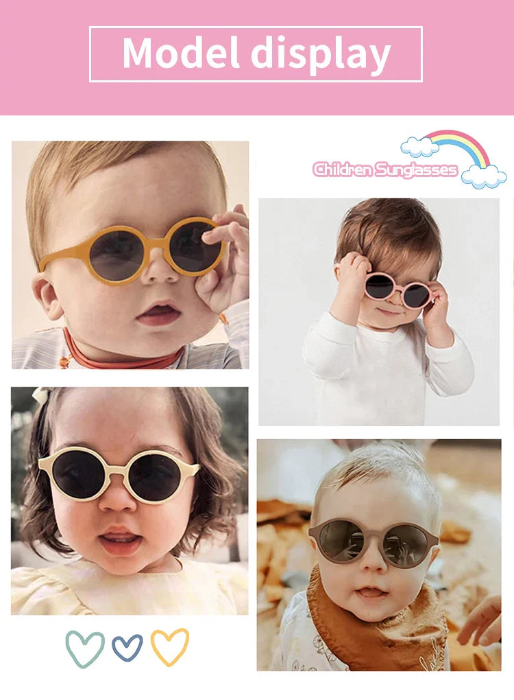 New Children Vintage Frosted Round Outdoor Sun Protection Sunglasses